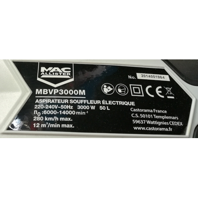 Sac de rechange pour aspirateur Mac Allister MBVP3000M
