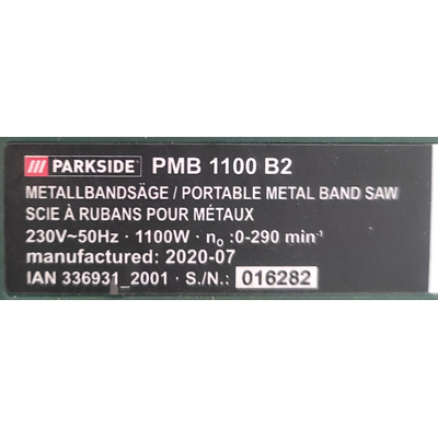 Scie à ruban pour métaux parkside - 1100W –